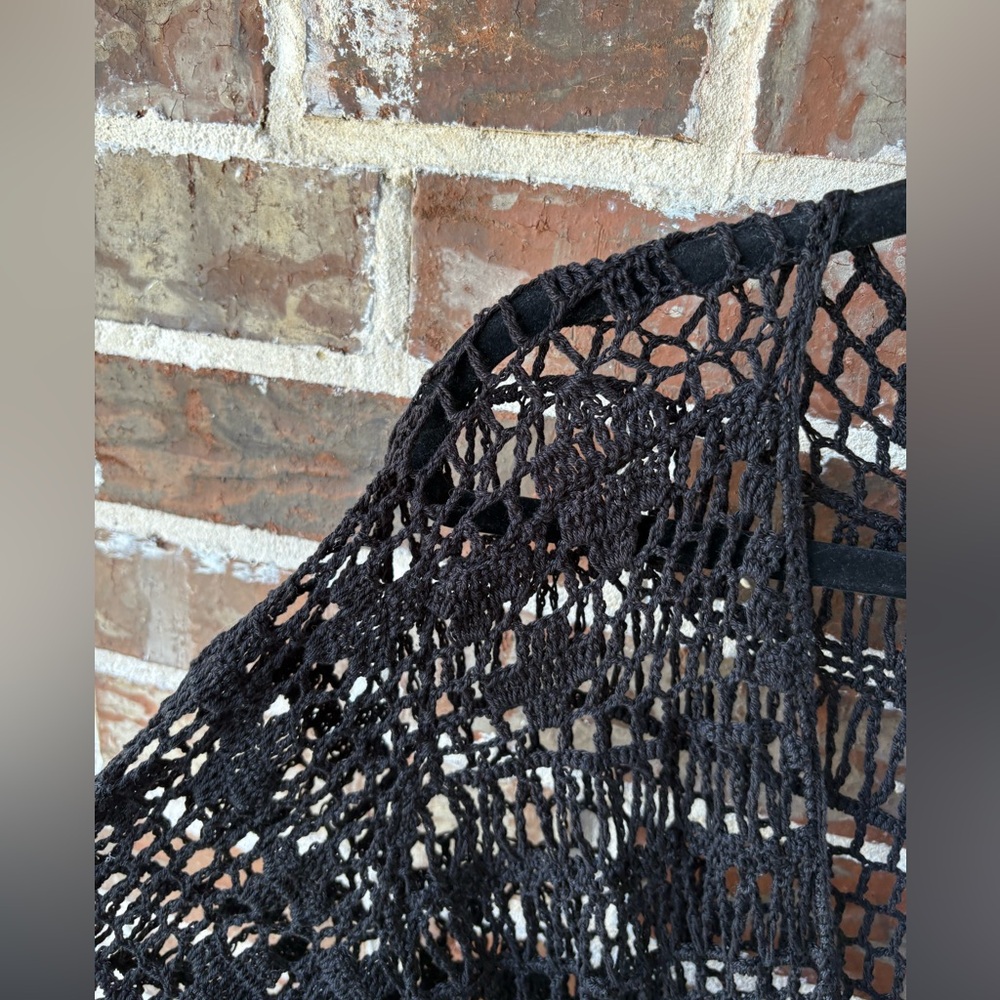 Anna Kosturova The Collection Handmade Crochet Black Coverup Size Small NWT - Picture 6 of 13